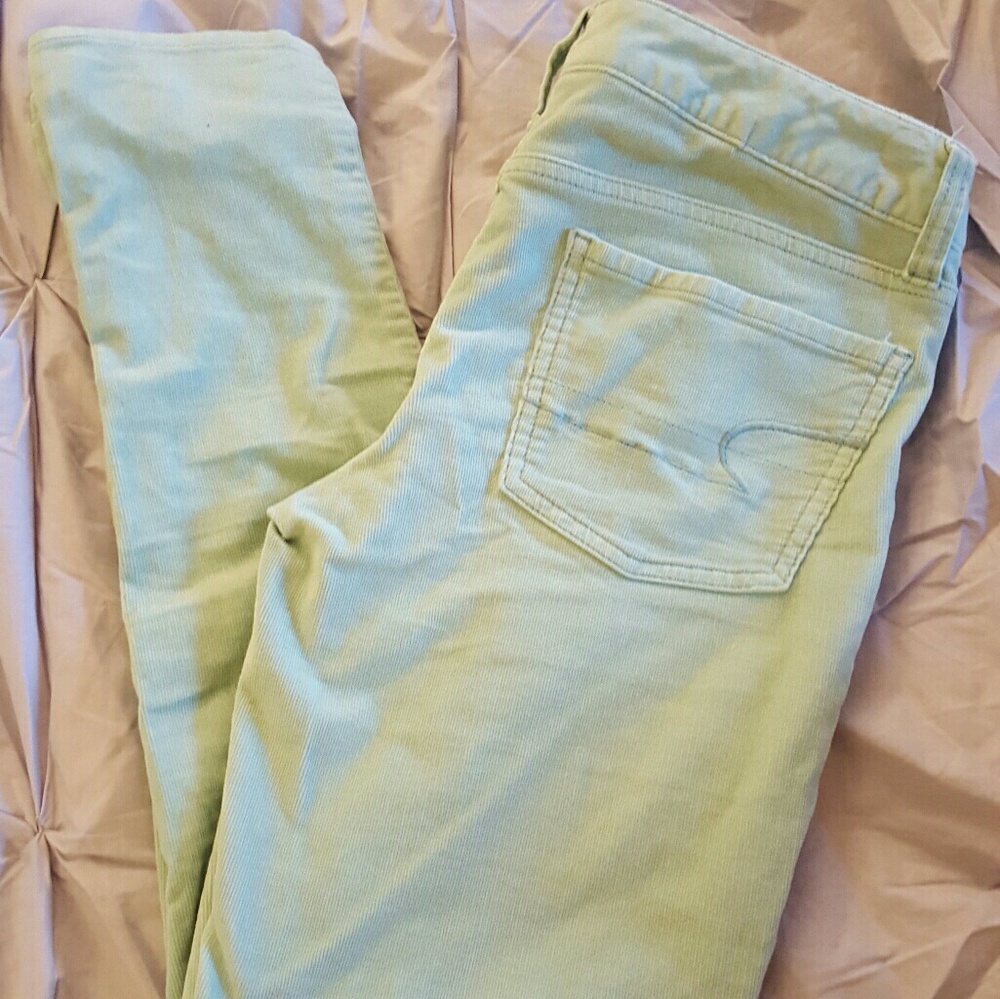 AEO Mint Green Corduroy Jeggings